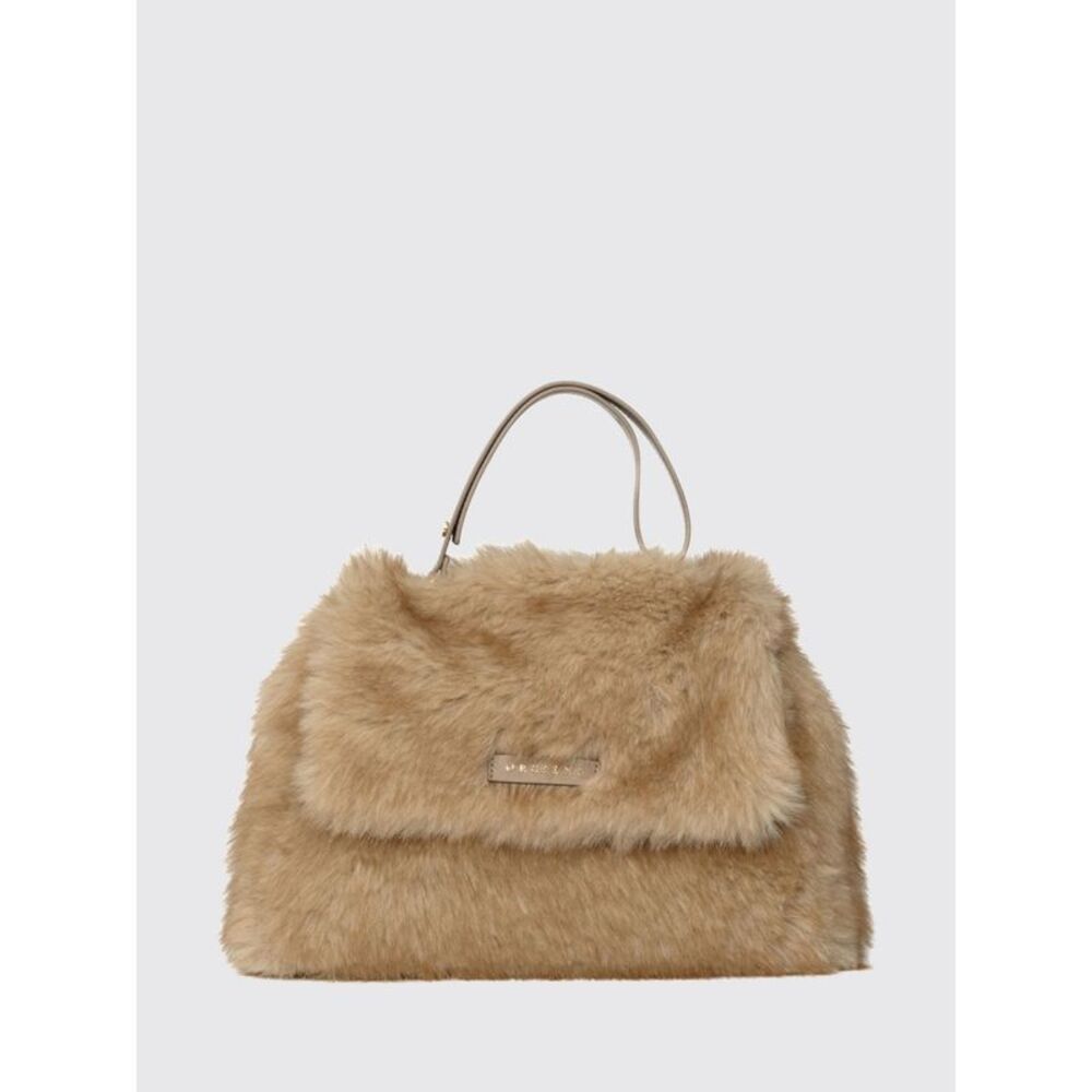 Orciani Women Orciani Sveva Handbag In Faux Fur With Leather Handle